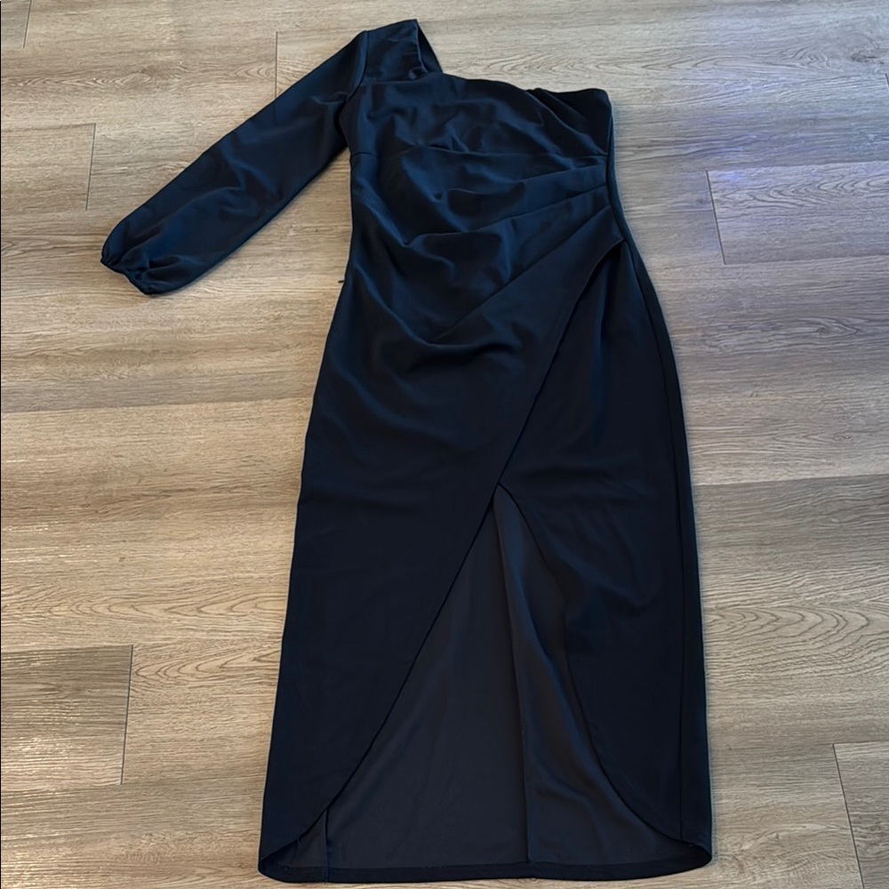ZESICA Black One-Shoulder Dress